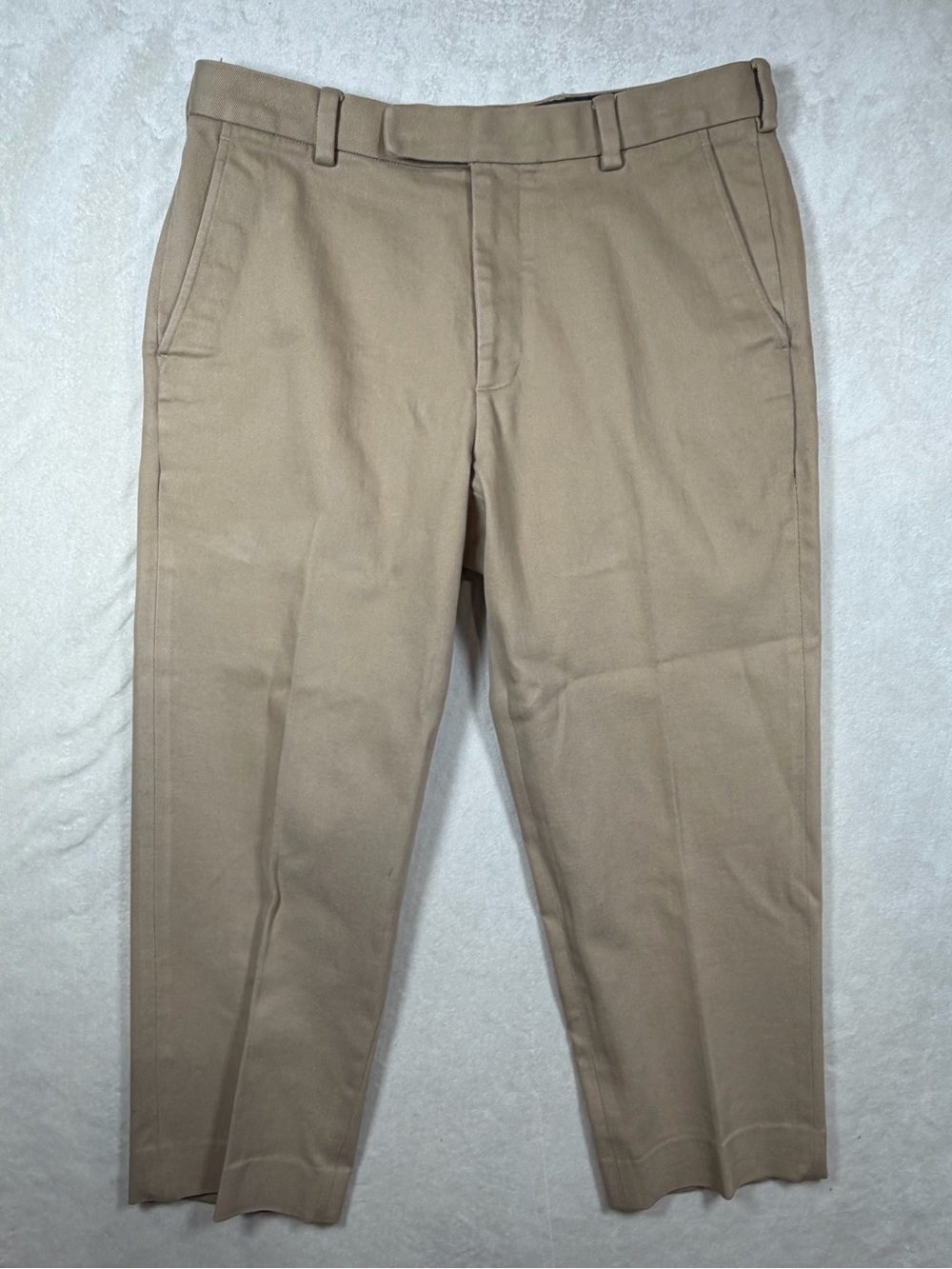 Brooks Brothers Clark 34W 25L Heavy Cotton Khaki Lined Straight-Front Chinos